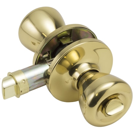Global RV/Manufactured Housing Interior Lockset, Knob Style, Privacy/Locking, Brass LSK-C3-B
